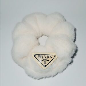 White Furry Soft Hair Scrunchie